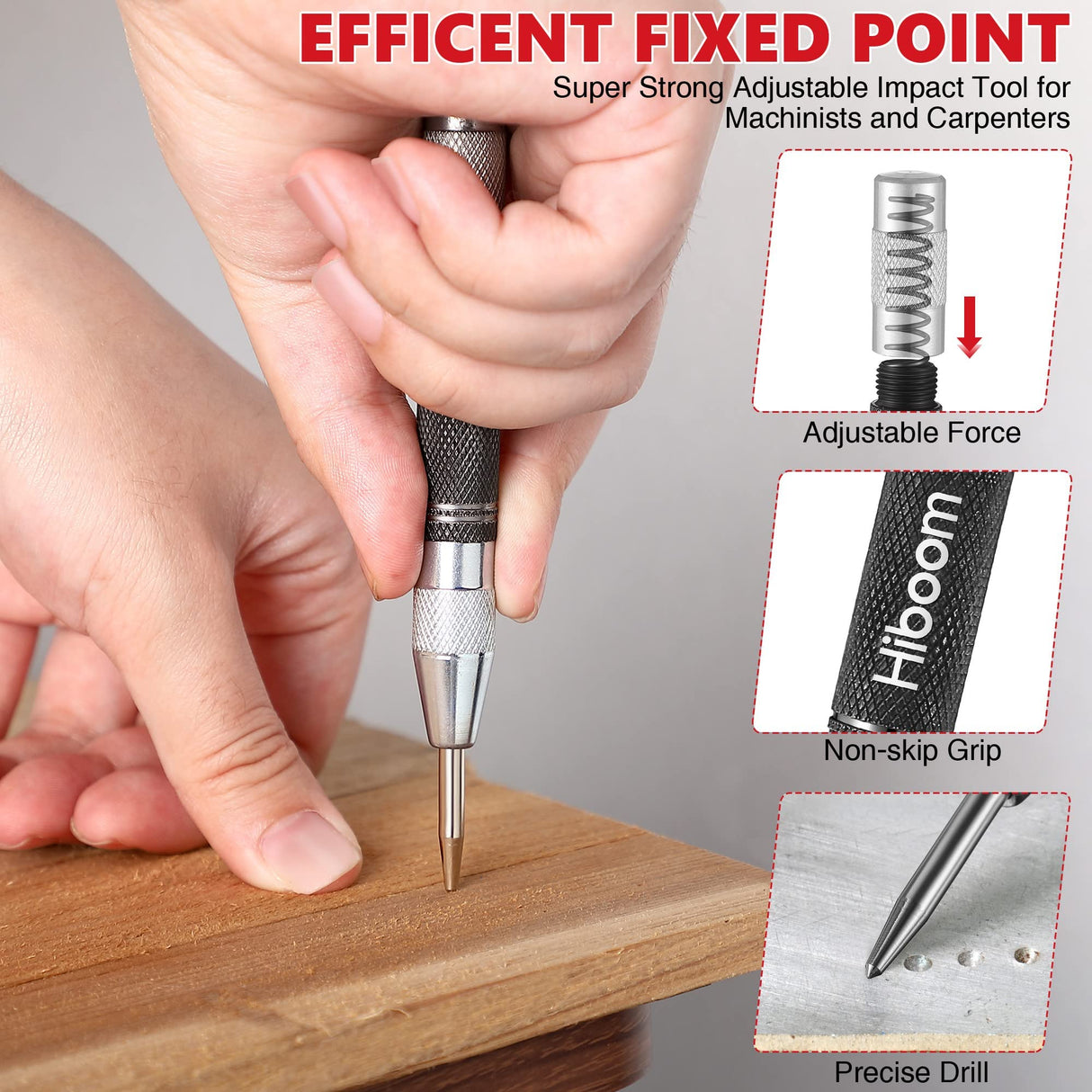 Hiboom 10 Pack Carpenter Pencil Set, 4 Colorful Solid Carpenter Pencils with Sharpener and Refills, Automatic Center Punch, Carbide Scribe Tool Kit Hiboom