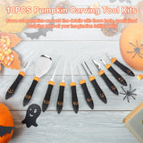 CHRYZTAL Pumpkin Carving Kit Tools Halloween, Professional Heavy Duty Carving Set, Stainless Steel Double-side Sculpting Tool Carving Kit for CHRYZTAL