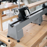 BMWOOD Extension Bed for Woodturning Lathe, Compatible with Harbor Freight Central Machinery 10"X18" Wood lathe in grey color. BMWOOD