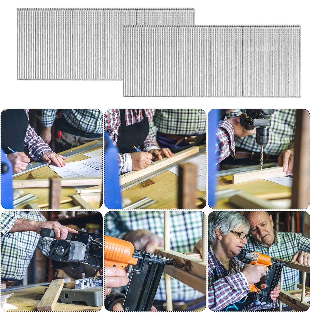 EYSOLD 18 Gauge Brad Nails 2inch,Galvanized Brad Nails Heavy Duty for Nail Gun for Upholstery, Trims, Molding, Woodworking 800pcs/Box EYSOLD