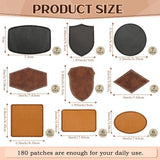 Yunlly 180 Pcs Rustic Leather Patches for Hats with Adhesive Heat Laser Engraving Blanks Patch Faux Leatherette Blank Patches for Embroidery Sew Yunlly