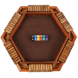 Juegoal Wooden Shut The Box Dice Game for 1-6 Players, Upgrade Tabletop Board Game with 12 Dice for Kids Adults Families, Classics Travel Portable Juegoal