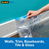 Scotch Painter's Tape Blue Pre-taped Painter's Plastic, Unfolds to 24 inches x 30 yards, PT2093EL-24 Scotch