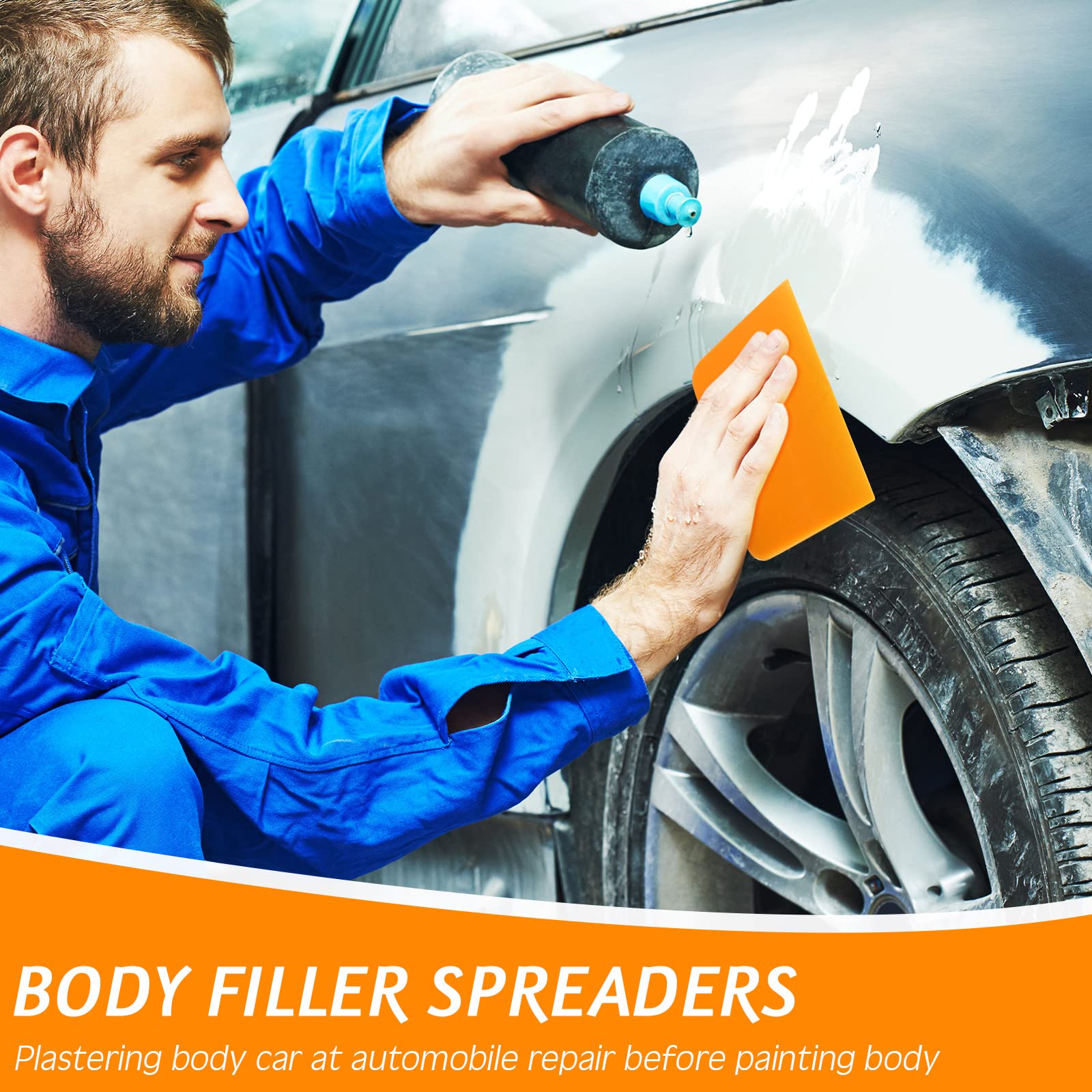 Frienda Body Filler Spreaders Automotive Body Fillers Plastic Auto Spreader Auto Body Spreader for Applying Fillers Putties Glazes Caulks and Paint - WoodArtSupply