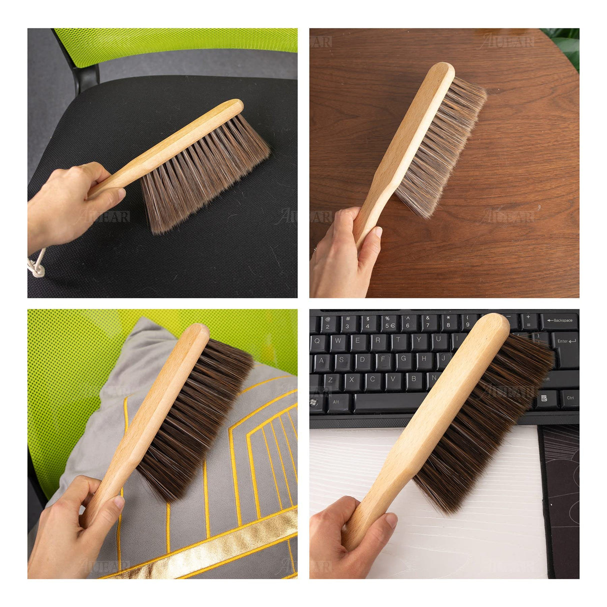 AUEAR, Wood Dusting Brush Cleaning Duster 11.4 Inches Fiber Bench Brushes for Home Kitchen Bedroom AUEAR