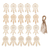 Holibanna Decorative Hanging Ornaments 4 Sets/ 40pcs Wooden DIY Dream Catchers Kits Unfinished Wood Dream Catchers Hanging Decorations Wood Slices Holibanna