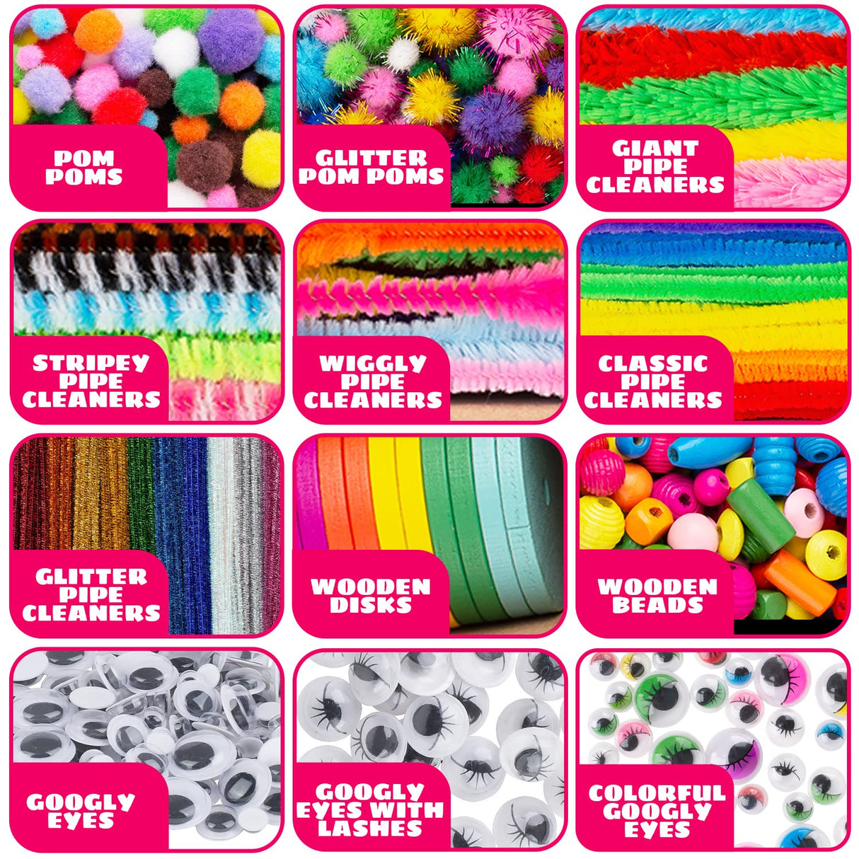 Blue Squid Arts and Craft Supplies for Kids - 3000+pcs Deluxe Craft Chest, Giant Arts and Crafts Kit, Craft Box of Art Supplies for Kids, Kids Craft Blue Squid