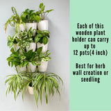 ShopLaLa Wooden Wall Planter - 2 Pack Wall Hanging Planters for Outdoor Plants Rustic White Wall Mounted Wood Ladder for Flower Pots Holder Vertical ShopLaLa