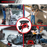 ROBLOCK Durable Mechanic Stool Chair with Wheels, Heavy Duty Garage Shop Stool On Wheels, Rolling Stool Car Detailing Creeper Seat with Tool Tray for ROBLOCK