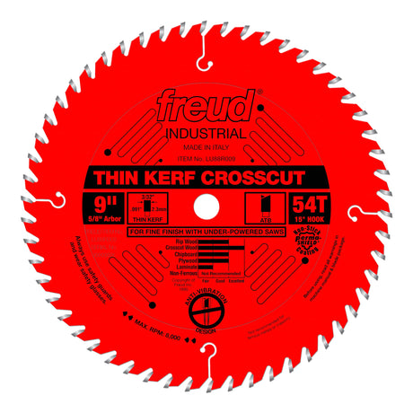Freud LU88R009: 9" Thin Kerf Fine Finish Crosscut Blade Freud