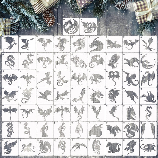 65 Pieces Animal Stencils for Painting, Small Reusable Deer Bear Stencil Template Tree Bee Bird Mountain DIY Craft Paint Stencils for Painting on - WoodArtSupply