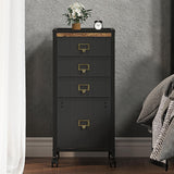 GAOMON File Cabinet, Filing Cabinet with 4 Drawer, Mobile File Cabinet Fits Letter Size or A4, Fabric Vertical File Cabinet on Wheels, Home Office GAOMON