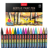 ZEYAR Premium Acrylic Paint Pen, Water Based, Extra Fine Point, 18 Colors, Odorless, Acid Free and Safe, Opaque Ink, Environmental Friendly, AP ZEYAR