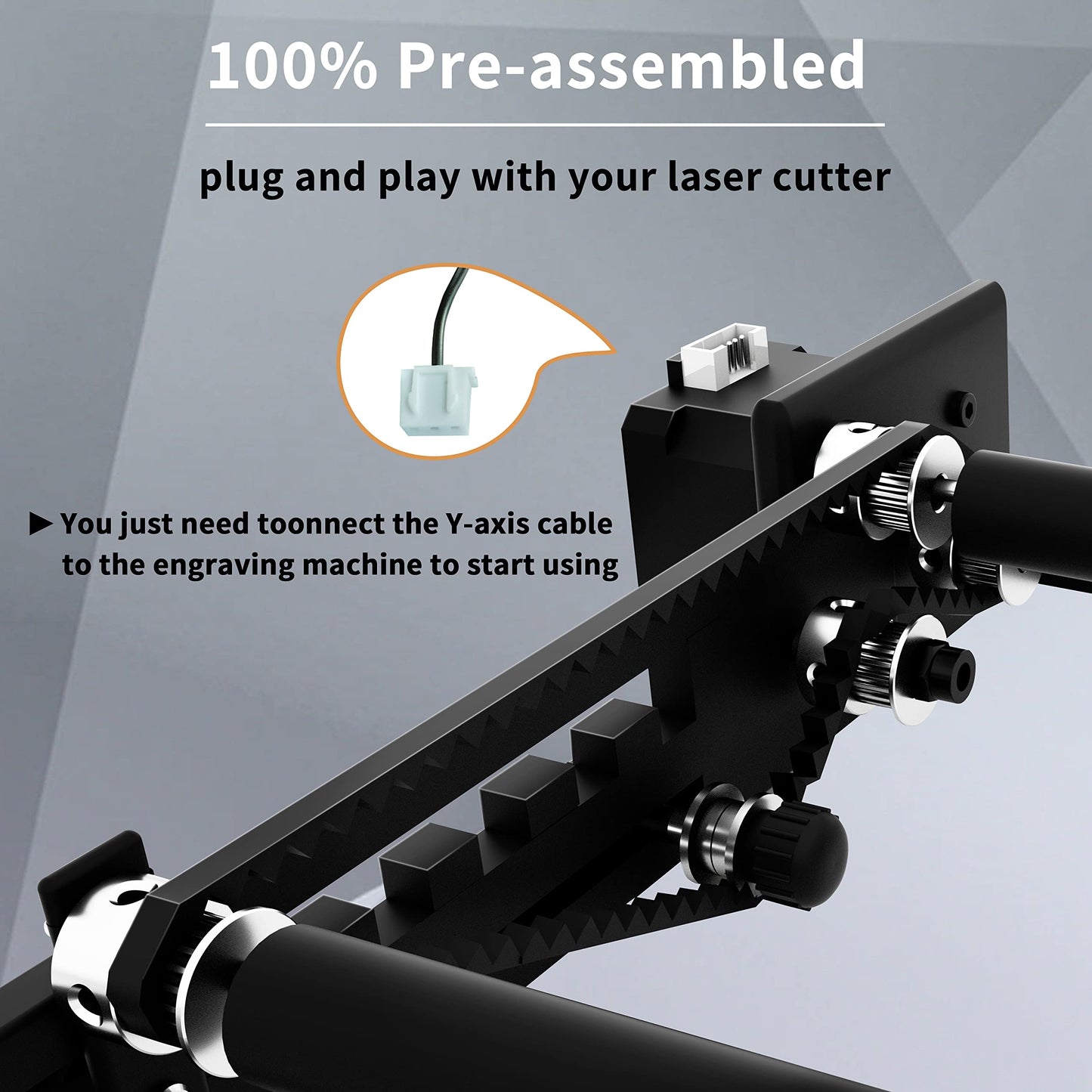 Longer Laser Engraver Rotary Roller, a Good Partner for Laser Engraving Machine， Y-axis Laser Engraver Attachment 360° Rotation, 6-100mm Engraving - WoodArtSupply