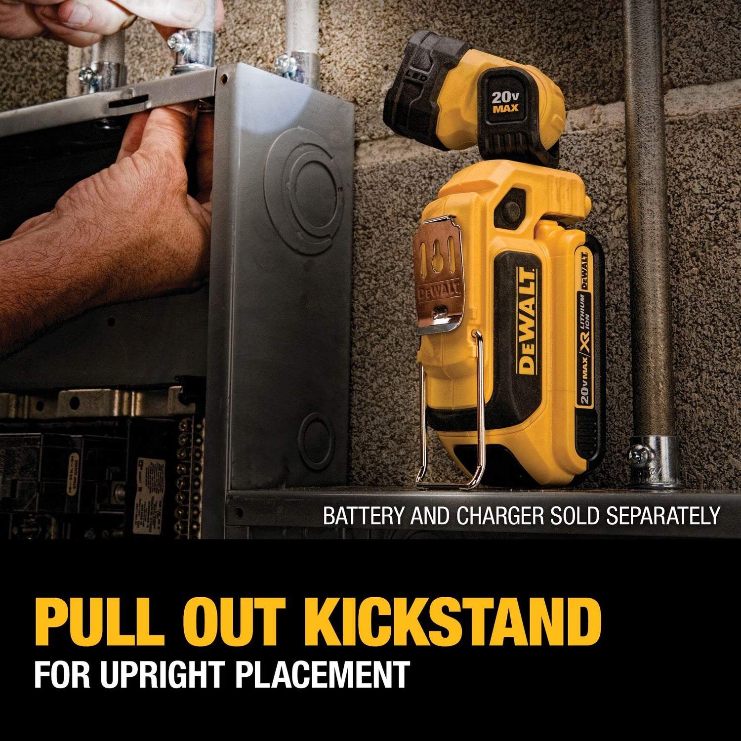 DEWALT 20V MAX LED Work Light, Magnetic, Freestanding and Clip-On, Bare Tool Only (DCL044) DEWALT