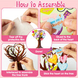 WATINC 16Pcs Valentine’s Day Christian Heart Trees Craft Kits, Make Your Own God’s Love Valentine Trees Decorations, DIY Easter Jesus Faith Trust WATINC