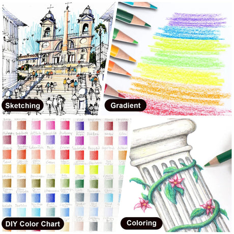 KALOUR Premium Colored Pencils,Set of 120 Colors,Artists Soft Core with Vibrant Color,Ideal for Drawing Sketching Shading,Coloring Pencils for Adults KALOUR