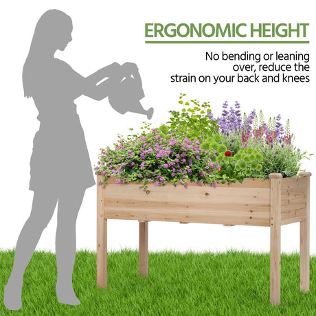 Yaheetech 2pcs Raised Garden Bed 48x24x30in Elevated Wooden Horticulture Planter Box with Legs Standing Growing Bed for Yaheetech