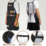 HODRANT Work Tool Apron, Heavy-duty Canvas Woodworking Apron for Men & Women with Dual Shoulder Straps & Adjustable Buckle, Utility Shop Apron for HODRANT