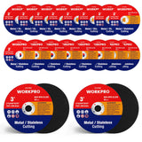 WORKPRO 20-Pack Cut-Off Wheels, 3 X 3/8-inch Metal&Stainless Steel Cutting Wheel, Thin Metal Cutting Disc for Angle Grinder WORKPRO