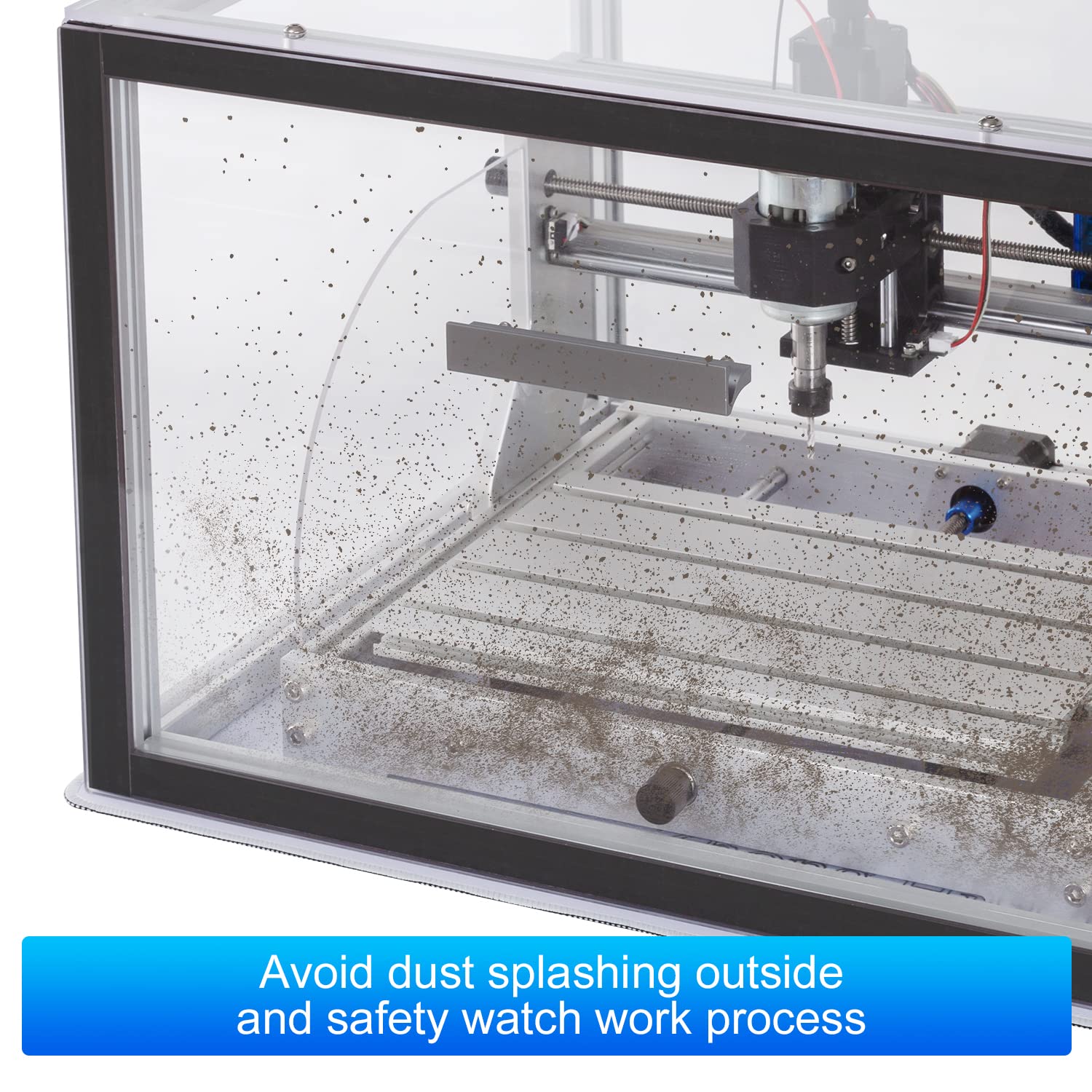 Acrylic CNC Enclosure 510 x 455 x 335 mm, Enhanced Protection, Dustproof,Cleaning, Noise Reduction, Compatible with CNC Router Machine 3018 Zhong Hua Jiang