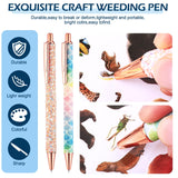 Weeding Tools for Vinyl 2 Pieces Craft Vinyl Weeding Pen Point Retractable Pin Pen Air Release Pen Glitter Weeding Pen with 2 Pieces Felt Squeegees Zhehao