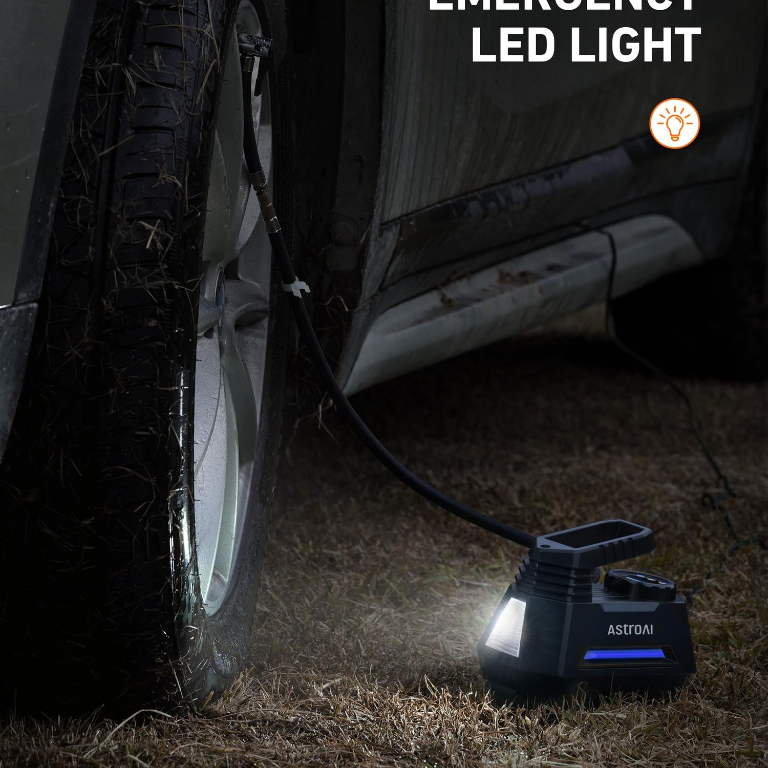 AstroAI Tire Inflator Portable Air Compressor Air Pump for Tires - Car Accessories, 12V DC Auto Pump with Digital Pressure Gauge, 100PSI with AstroAI