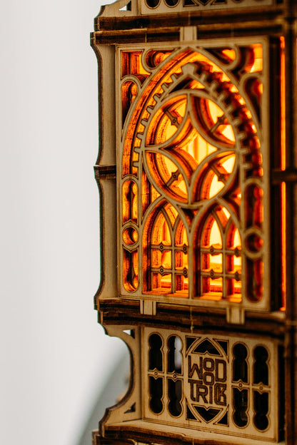 Wood Trick Antique Lantern Luminous LED 3D Wooden Puzzles for Adults and Kids to Build - 2-Mode Lighting - Engineering DIY Project Mechanical 3D Puzzle Model Kits for Adults