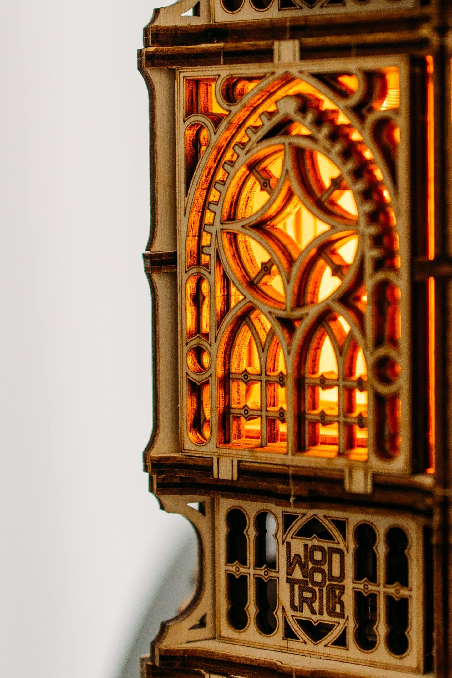 Wood Trick Antique Lantern LED 3D Wooden Puzzle - Engaging DIY Model for All Ages with Two Lighting Modes - WoodArtSupply