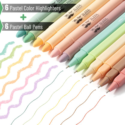 Mr. Pen- Aesthetic Gel Highlighters and Pens No Bleed, 12 Pack, Pastel Colors Bible Highlighters and Pens No Bleed, Bible Pens No Bleed Through,