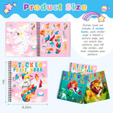 homicozy 3PCS Sticker Paint Books for Kids Ages 4-10,Unicorn Mermaid Animals Designs Paint by Stickers,Sticker by Numbers,Party Birthday Gifts for homicozy