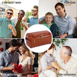 Oqeiplx Personalized Leather Toiletry Bag for Men,Custom Engraved Travel Shaving Dopp Kit Bag,Customized Name&Logo Gift for Father,Husband, Oqeiplx