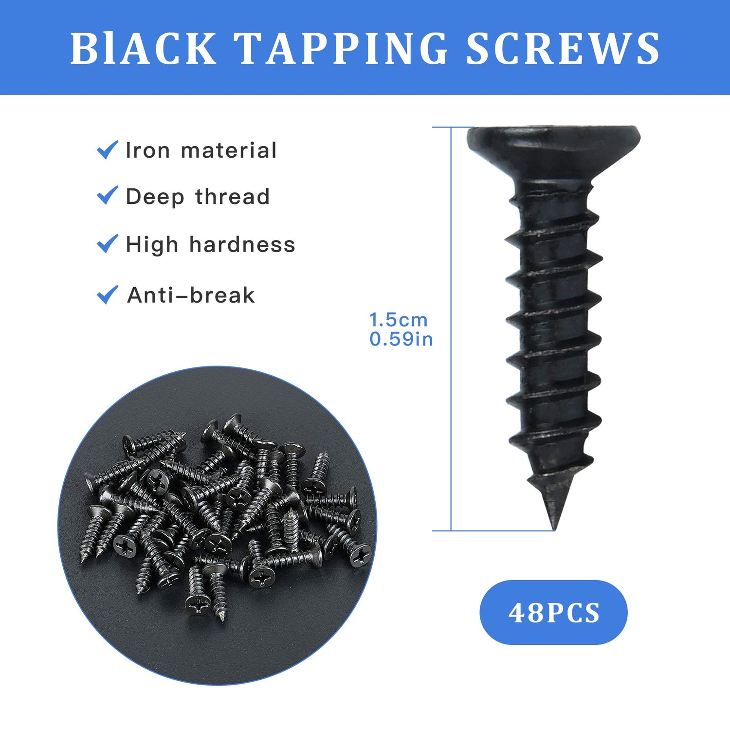 Worldity 8PCS Black Straight Brace, 3.94 x 1.97 Inches Wood Bracket, Flat Straight Mending Plates with Mounting Screws, Joining Fixing Bracket for Worldity