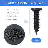 Worldity 8PCS Black Straight Brace, 3.94 x 1.97 Inches Wood Bracket, Flat Straight Mending Plates with Mounting Screws, Joining Fixing Bracket for Worldity