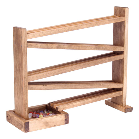 AmishToyBox.com Marble Roller Racetrack Wooden Toy - CPSIA-Approved Finish - Pack of Marbles Included (Harvest Stain Finish) AmishToyBox.com