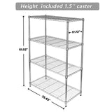 YSSOA 4-Tier Heavy Duty Storage Shelving Unit 1000Lb Capacity,Chrome,35.43" D x 17.72" W x 61.02" H inch YSSOA
