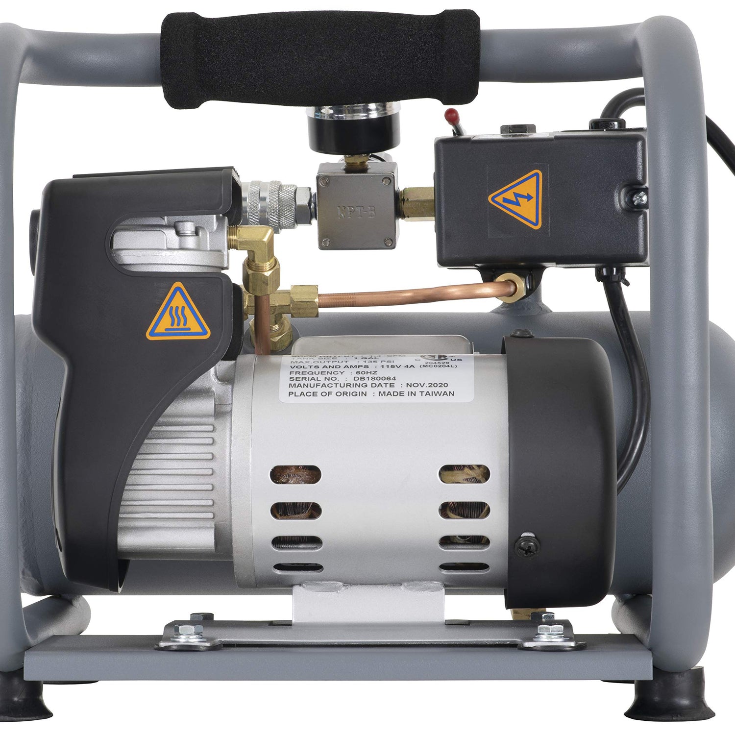 Senco PC1010 1/2- Horsepower 1-Gallon Matte Finish and Trim Portable Hot Dog Air Compressor, Gray/Red Senco