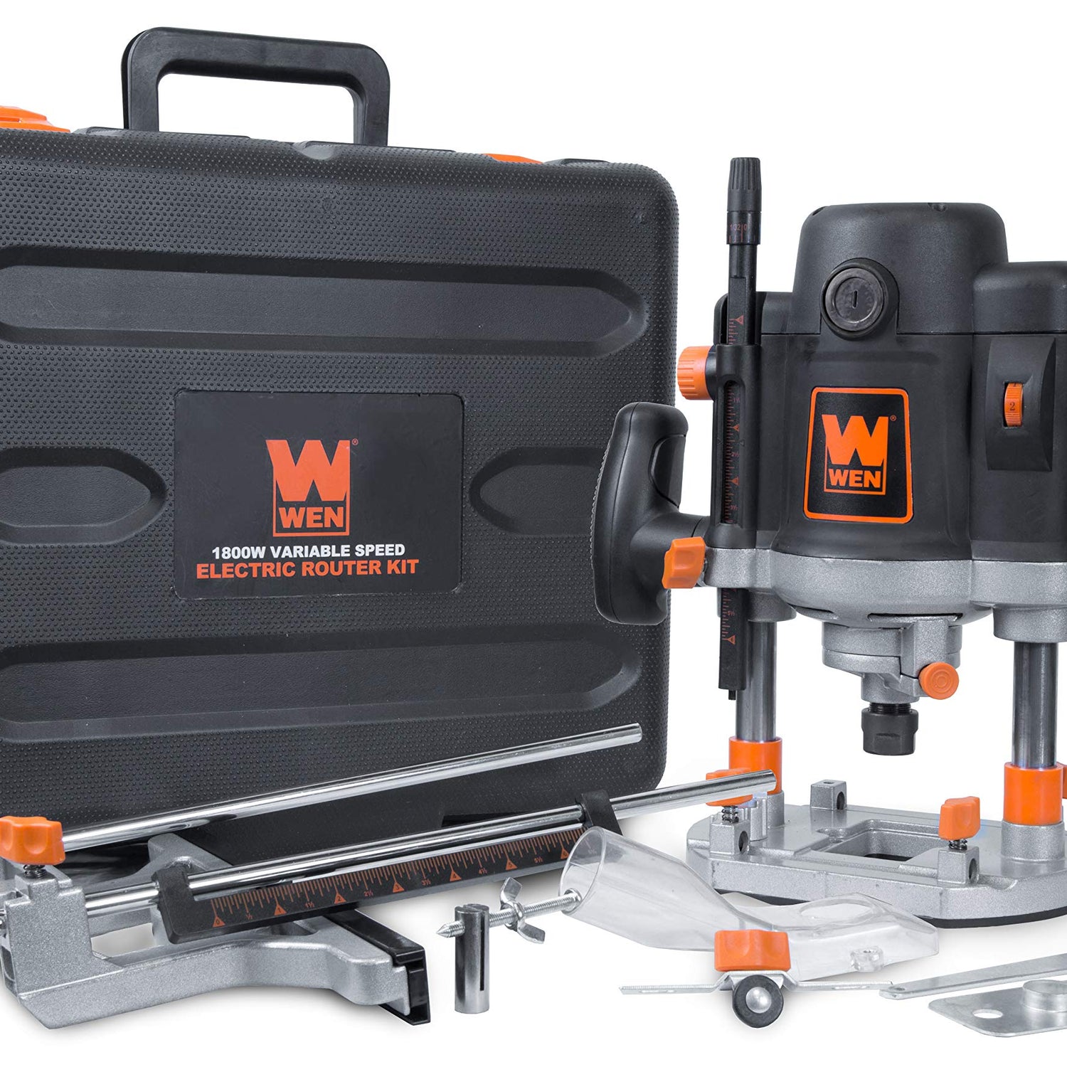 WEN 15-Amp Plunge Woodworking Router Kit + 6.6-Amp Variable Speed Orbital Jig Saw with Laser and LED Light WEN