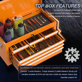 High Capacity Tool Chest Tool Box, Rolling Tool Chest with 8 Drawers, Portable Top Box with Lock, Garage Tool Storage Cabinet with Wheels, Keyed Go Big