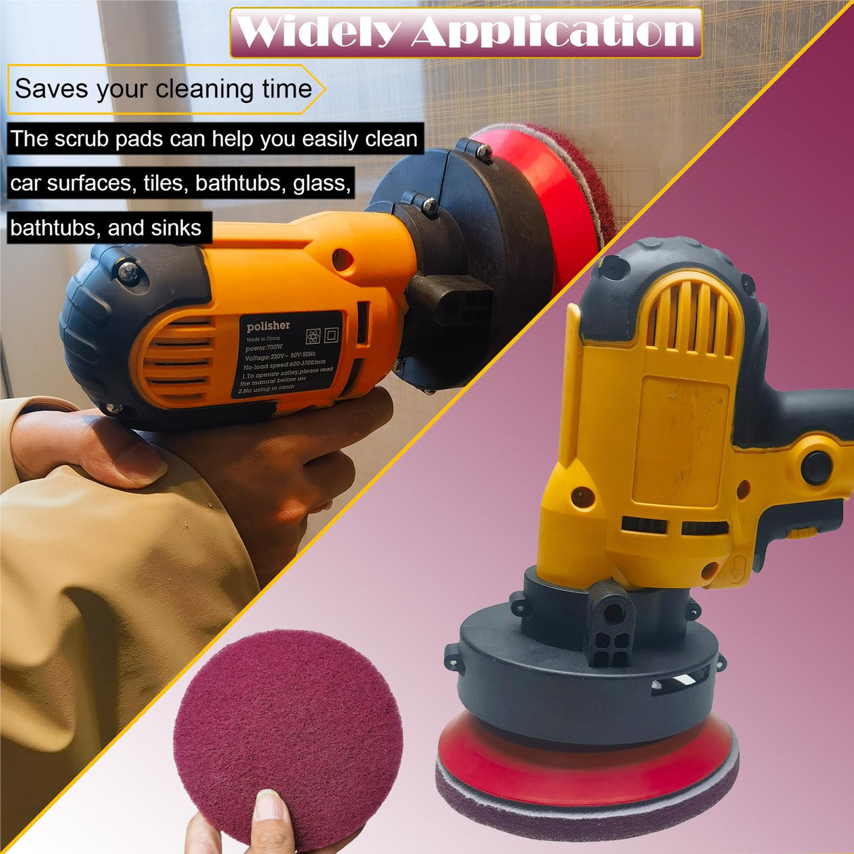 Tonmp 10 PCS 5 Inch 400 Grits Multipurpose Scrubber Scouring Pads Flocking Scuff Pads -Scuff Pads Conditioning Discs Polishing Pad for Furniture Tonmp