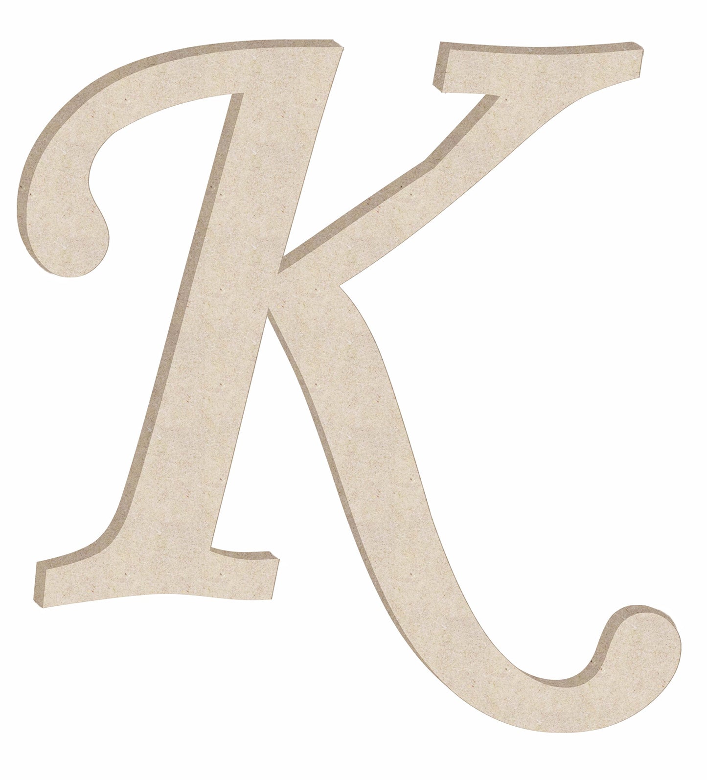18" Monotype Unfinished Wood Letter Monogram K (Sizes 12"-30")