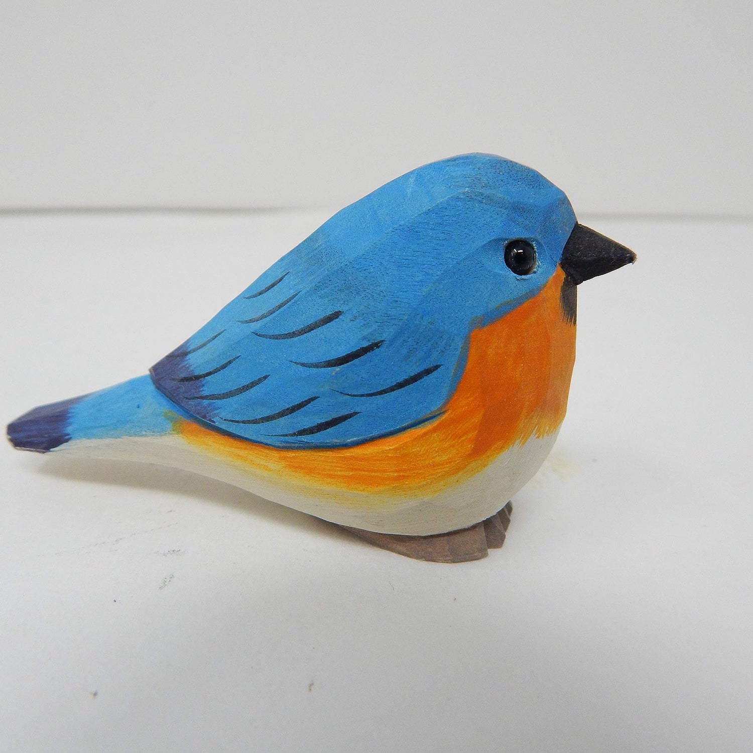 Selsela Eastern Bluebird Wood Ornament Bird Hanging Figurine Handmade Carved Decoration Selsela