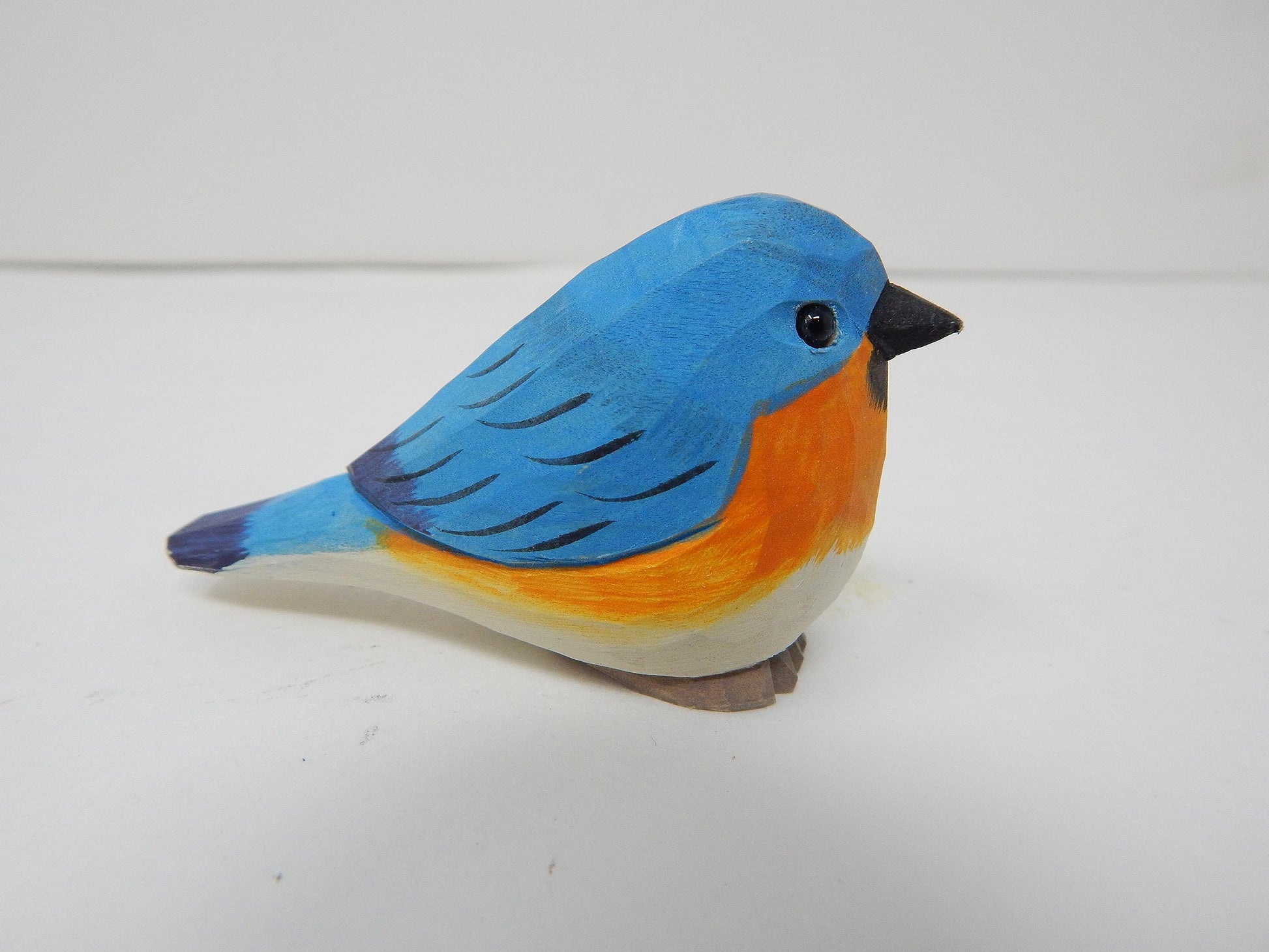 Selsela Eastern Bluebird Wood Ornament Bird Hanging Figurine Handmade Carved Decoration - WoodArtSupply