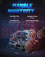 RoWood 3D Puzzles for Adults, Model Kits for Adults to Build, Wooden Town Christmas Birthday Gifts for Teens- Marble Night City RoWood