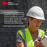 3M - S1201SGAF Safety Glasses, Solus 1000 Series, ANSI Z87, Scotchgard Anti-Fog, Clear Lens, Green/Black Frame 3M