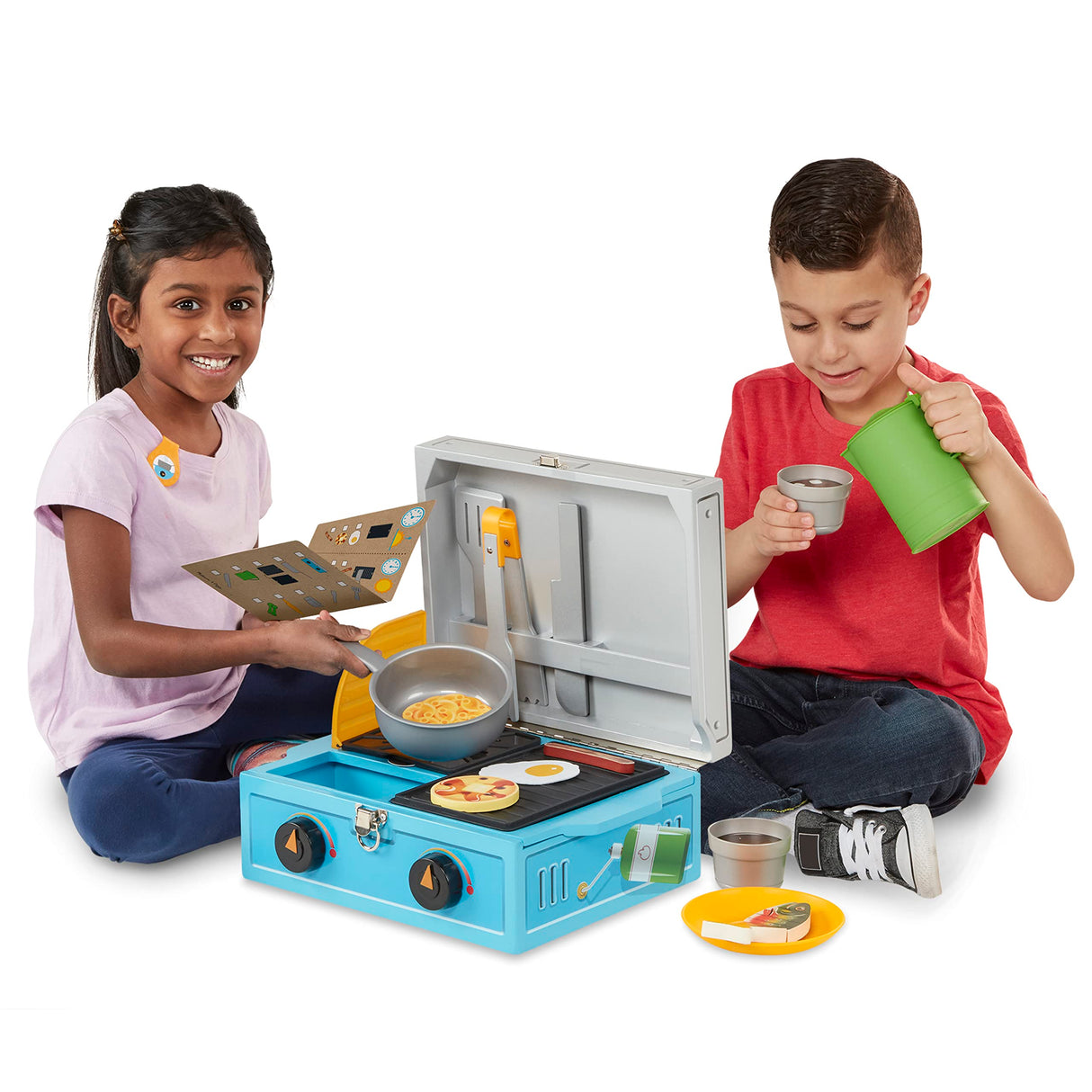 Melissa & Doug Let’s Explore Camp Stove Play Set – 24 Pieces - Pretend Camping Stove Toy For Kids Ages 3+ Melissa & Doug