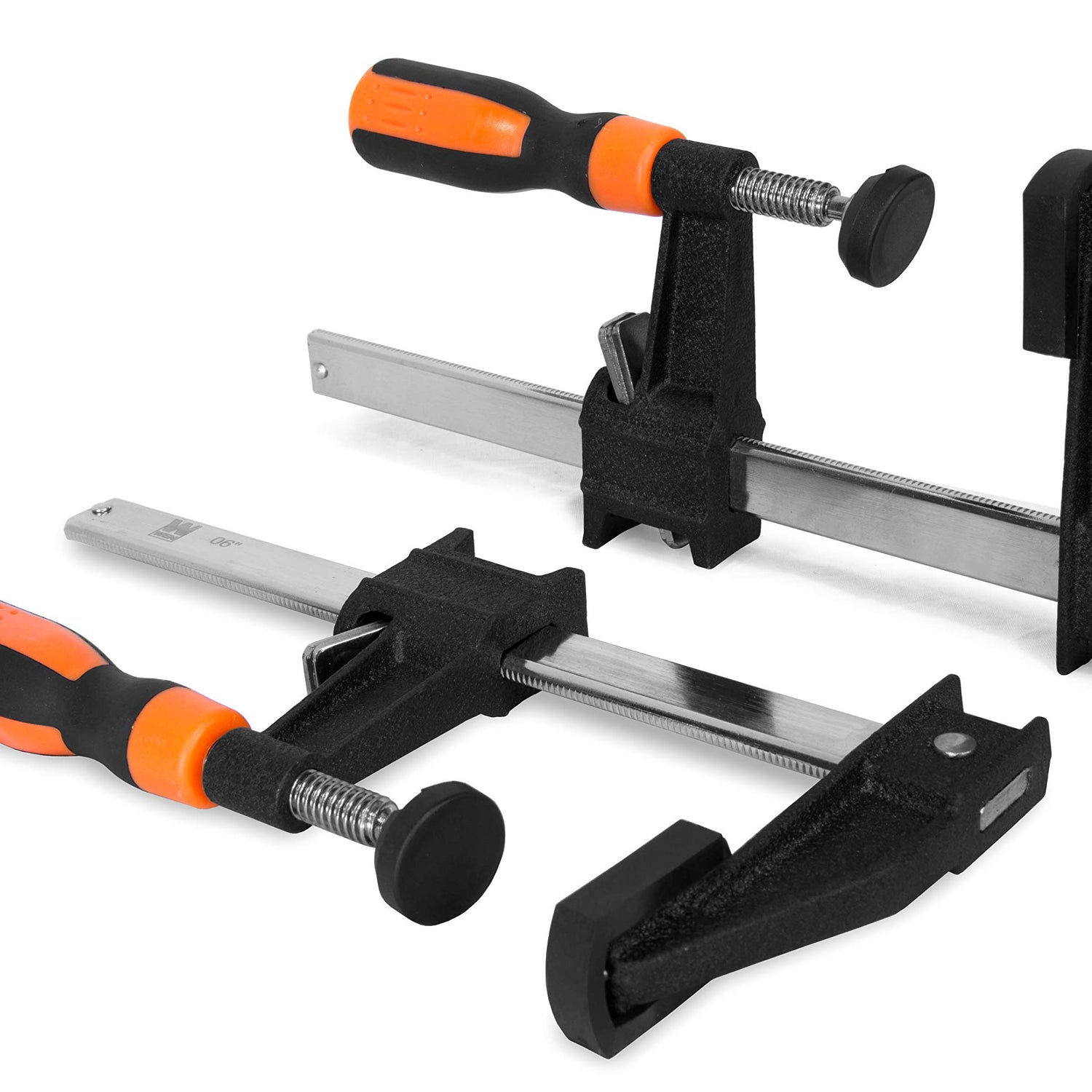 WEN 10206F2 Quick-Adjust 6-Inch Steel Bar Clamps with 2.5-Inch Throat and Micro-Adjustment Handle, Two Pack WEN