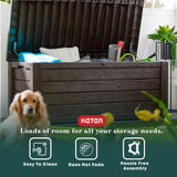 Keter Westwood 150 Gallon Plastic Backyard Outdoor Storage Deck Box for Patio Decor, Furniture Cushions, Garden Tools, & Pool Accessories, Espresso Keter
