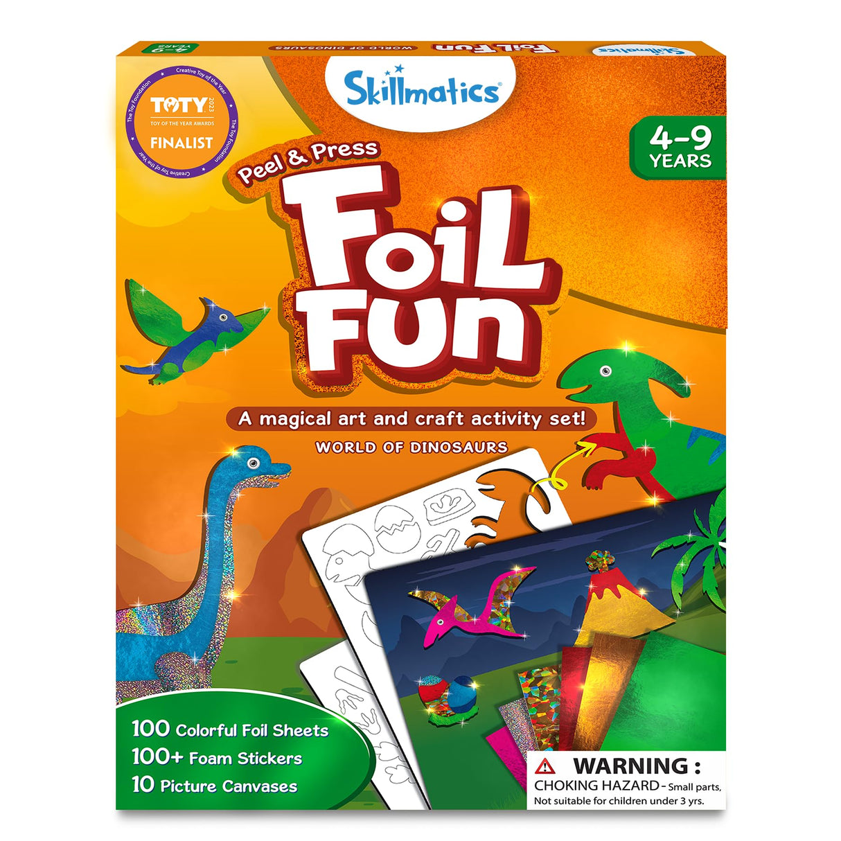 Skillmatics Foil Fun Dinosaurs Theme & Fun with Foam Underwater Animals Theme Bundle, Art & Craft Kits, DIY Activities for Kids Skillmatics