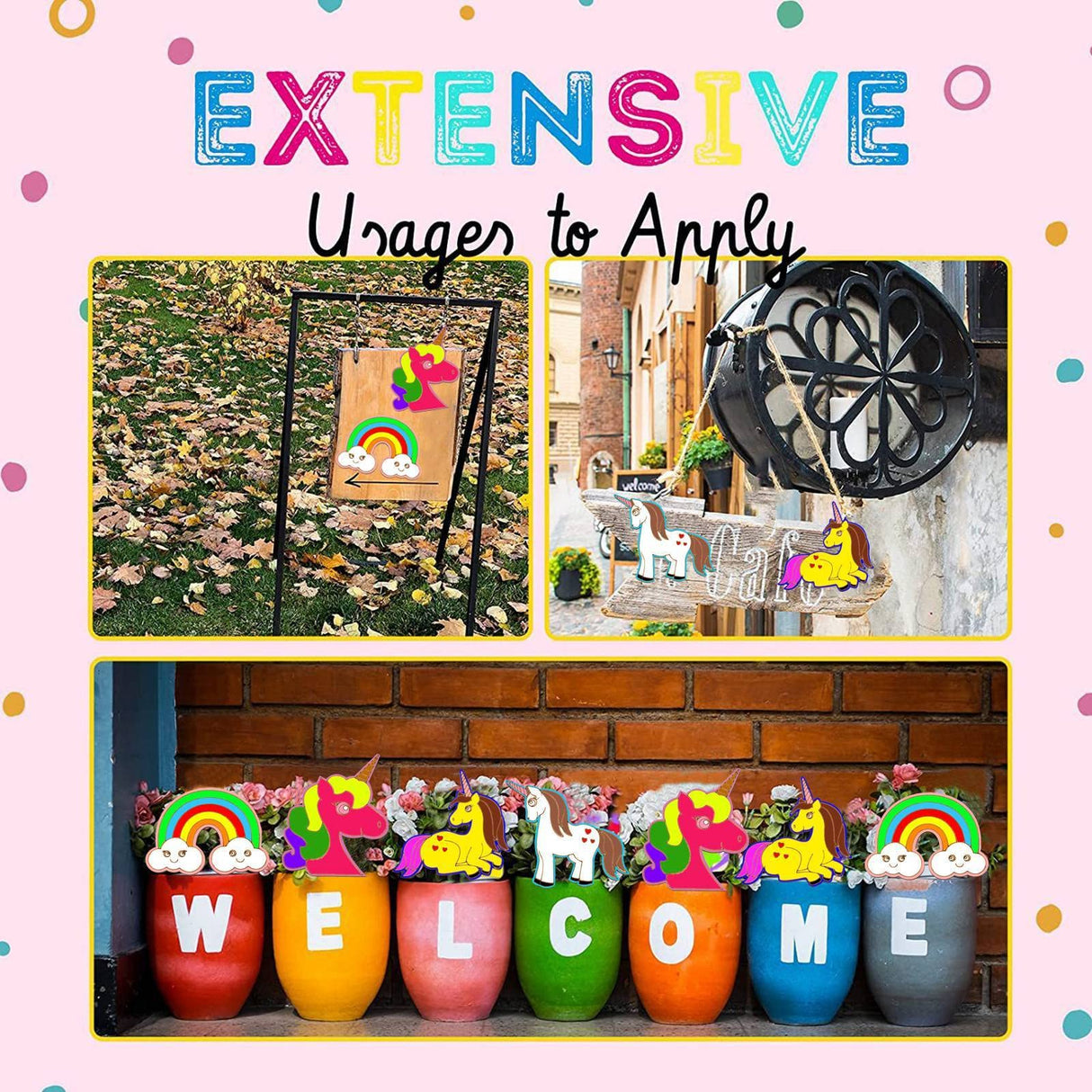 KitBeads 40pcs Unicorn Wood Cutouts Laser Cut Wood Rainbow Unfinished Animal Horse Unicron Wood Piece Ornaments for Crafts DIY Bulk KitBeads